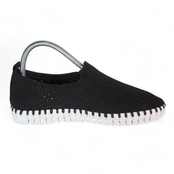 Ilse Jacobsen Tulip 139 Perforated Slip-On Sneaker Black Nubuck Women's 8/38 - Picture 7 of 11